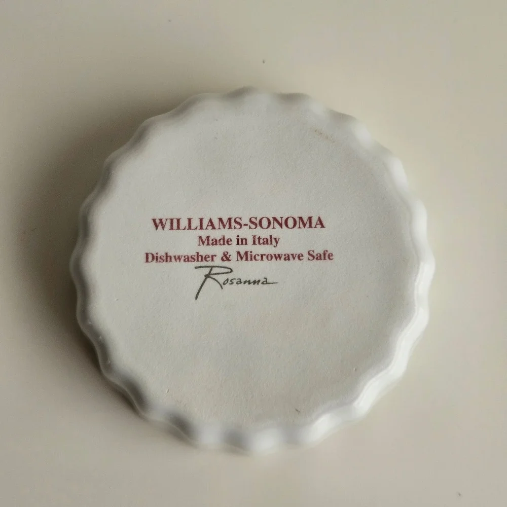 Williams-Sonoma Tart Dish‎ Rosanna Sirop de Mandarine White Made in Italy 3.75in